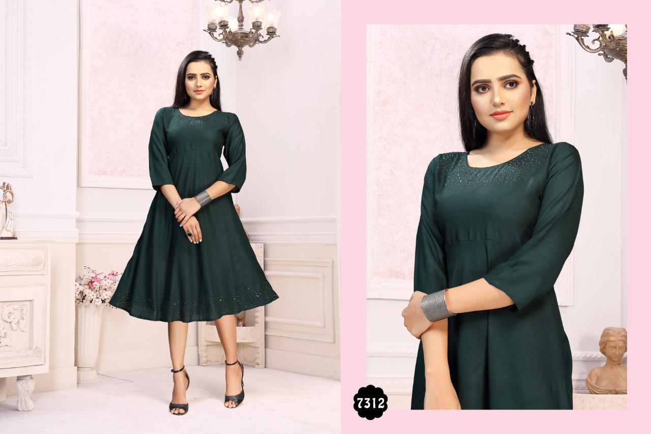 Ft Diamond 2 Latest Fancy Casual Wear Designer Flair Rayon Kurti Collection